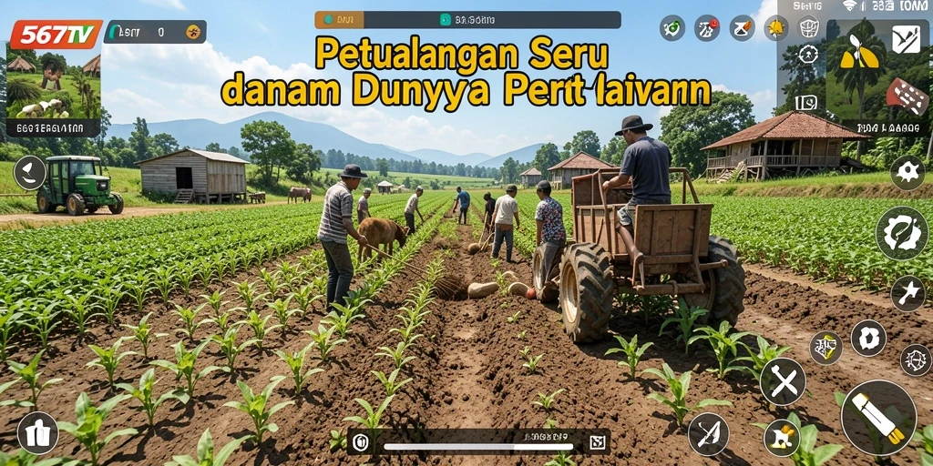 Screenshot 567TV menampilkan aktivitas pertanian yang seru.