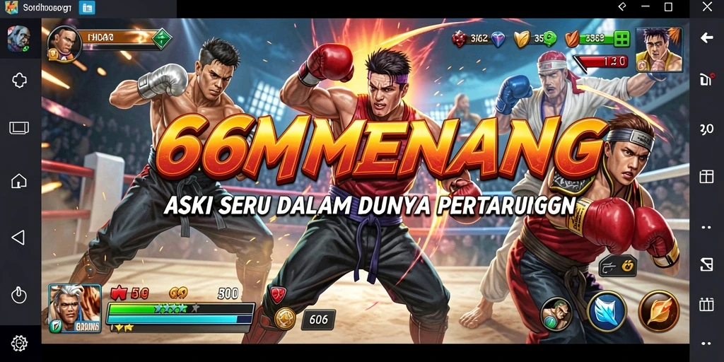 Tampilan gameplay 66MENANG yang mendebarkan dan penuh aksi.