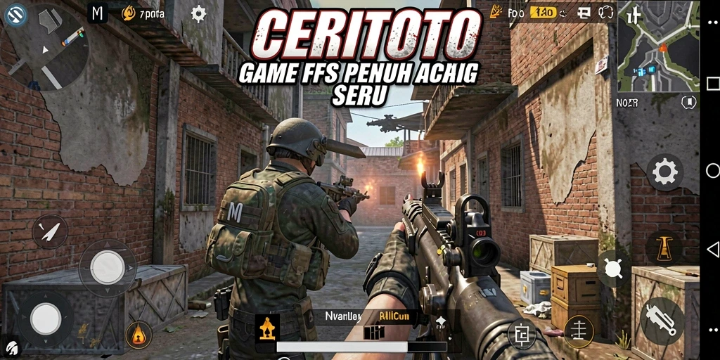 Tampilan gameplay memukau dari CERITOTO saat menembak musuh.