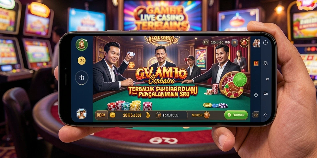 Screenshot FW66 menampilkan dealer asli dalam permainan Live Casino.