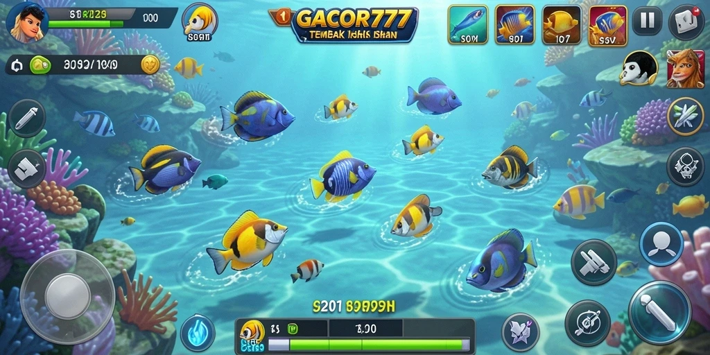 Screenshot GACOR777 menampilkan aksi seru menembak ikan.
