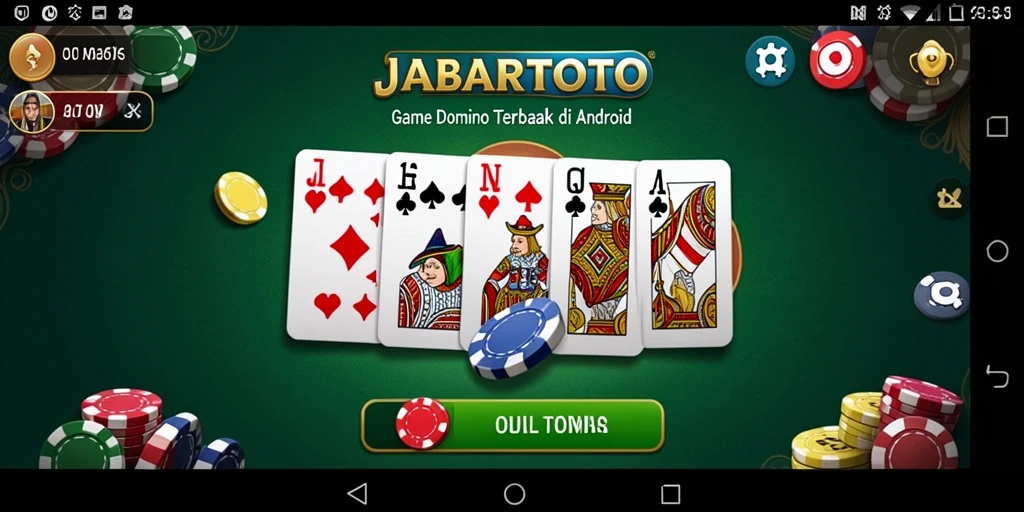 Screenshot gameplay JABARTOTO menunjukkan keseruan bermain domino.