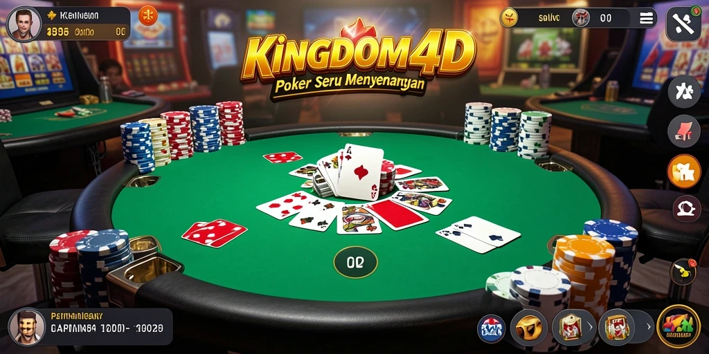 Tampilan grafis menarik dari gameplay Poker KINGDOM4D.
