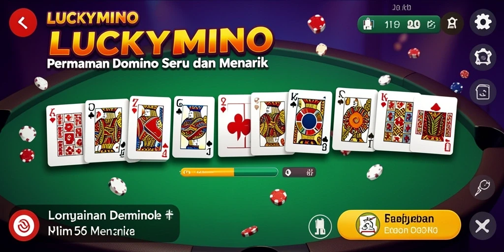 Screenshot utama menunjukkan gameplay seru LUCKYMINO.
