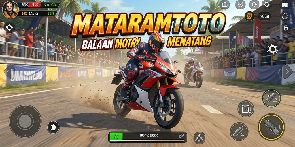 Tampilan gameplay seru balapan motor di MATARAMTOTO.