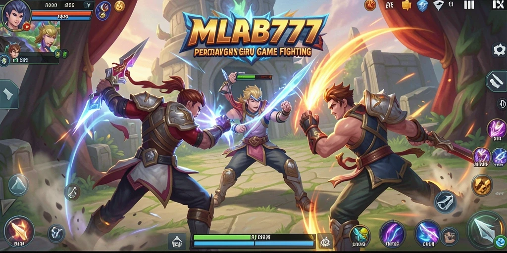 Screenshot menunjukkan pertarungan epik dalam MLBB777.