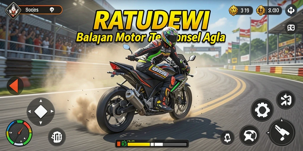 Tampilan gameplay balapan motor yang mendebarkan.