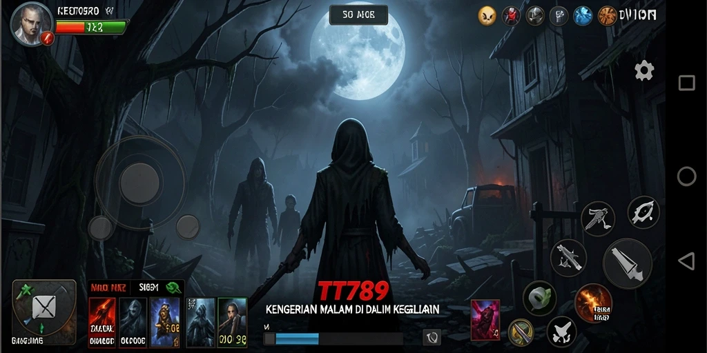 Gameplay menegangkan di dunia kegelapan penuh hantu.