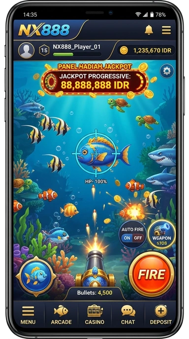 Tampilan aplikasi nx888 di perangkat Android.